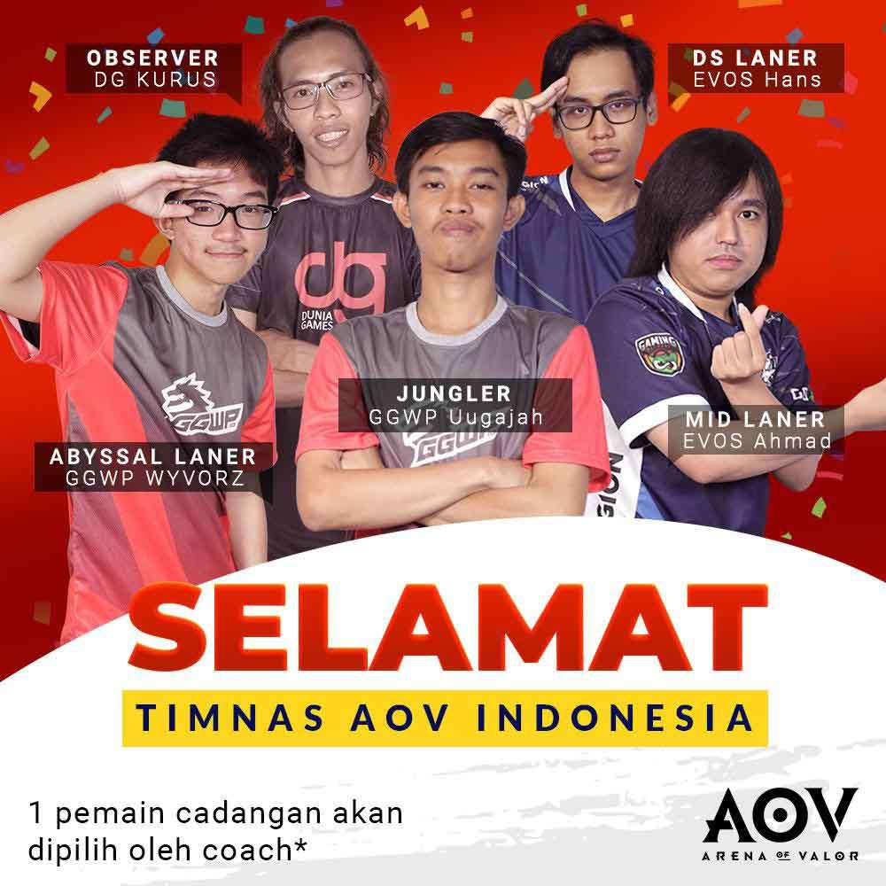 Timnas AOV yang bakal berlaga di Asian Games 2018
