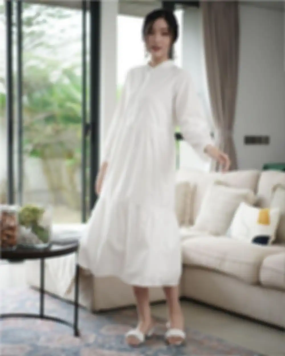 Ide mix and match pakai Korean ruffle dress - mules.