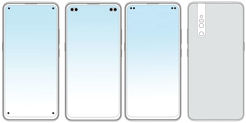 Desain Vivo dengan empat kamera selfi pada layar.