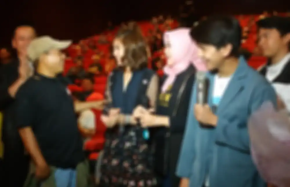 Foto: Pidi Baiq, Vanesha Prescilla, Athalia Praratya, Iqbaal Ramadhan, saat premiere film Milea: Suara dari Dilan, Kamis (13/2/2020).