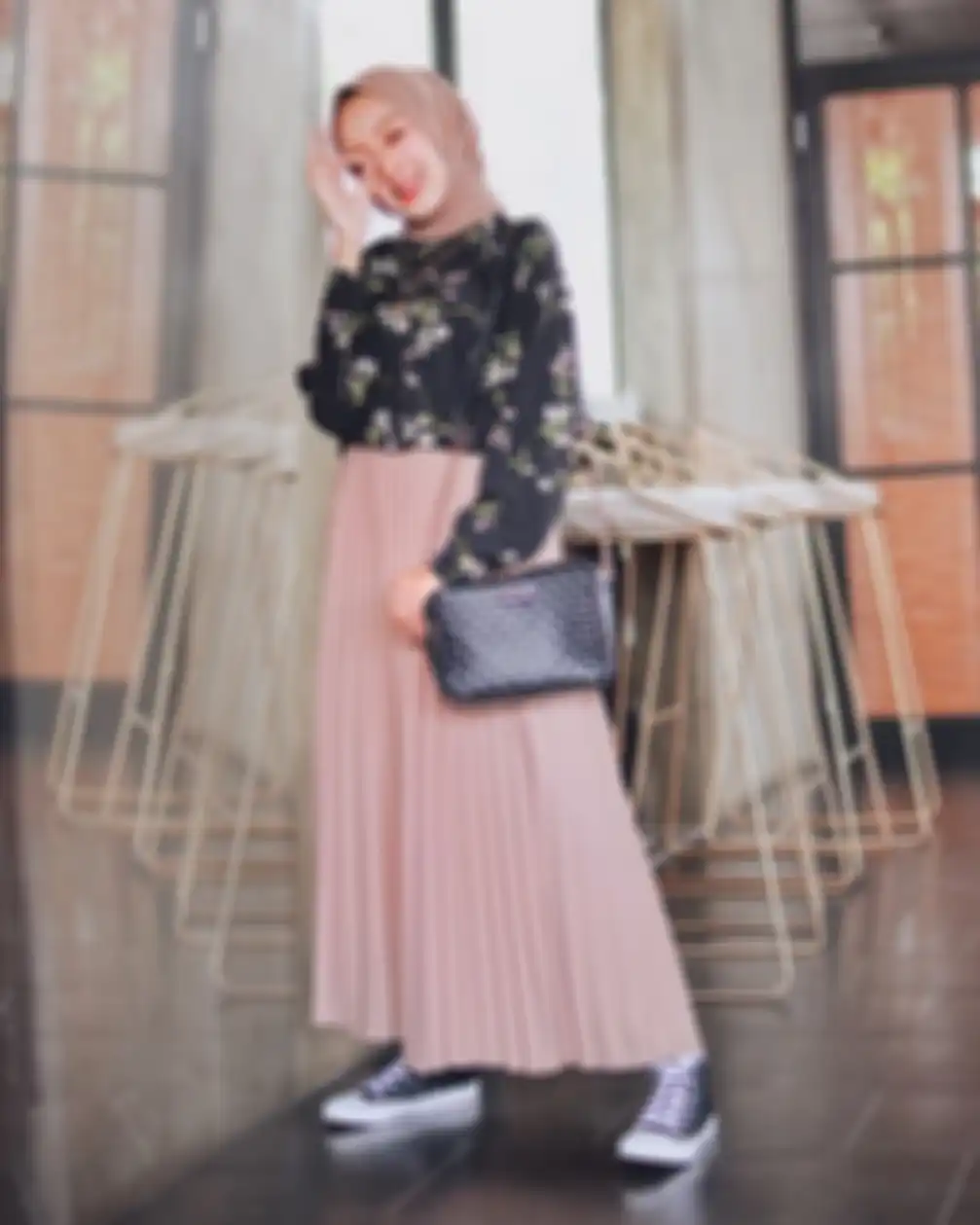 Rok plisket mocca