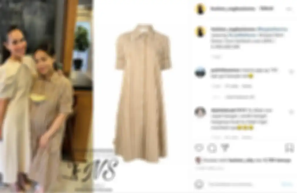 Harga gaun yang dipakai Nagita Slavina saat berfoto dengan istri Menteri Perindustrian. 