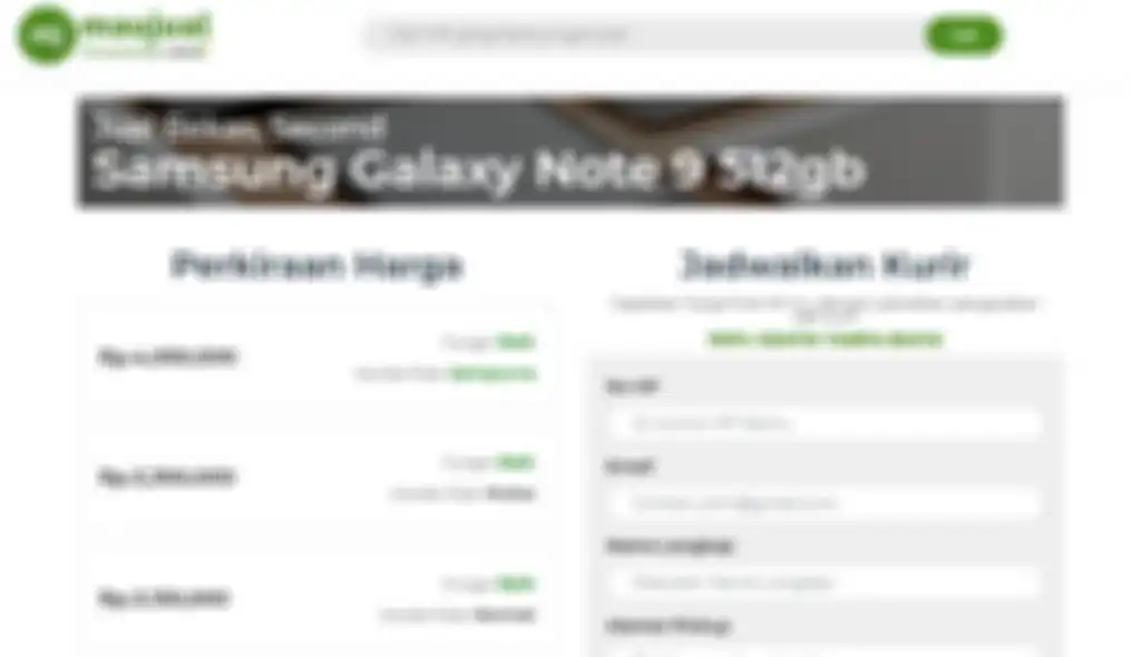 Tangkapan layar dari harga HP Samsung bekas Galaxy Note 9 dengan Internal 512GB di situs Laku6
