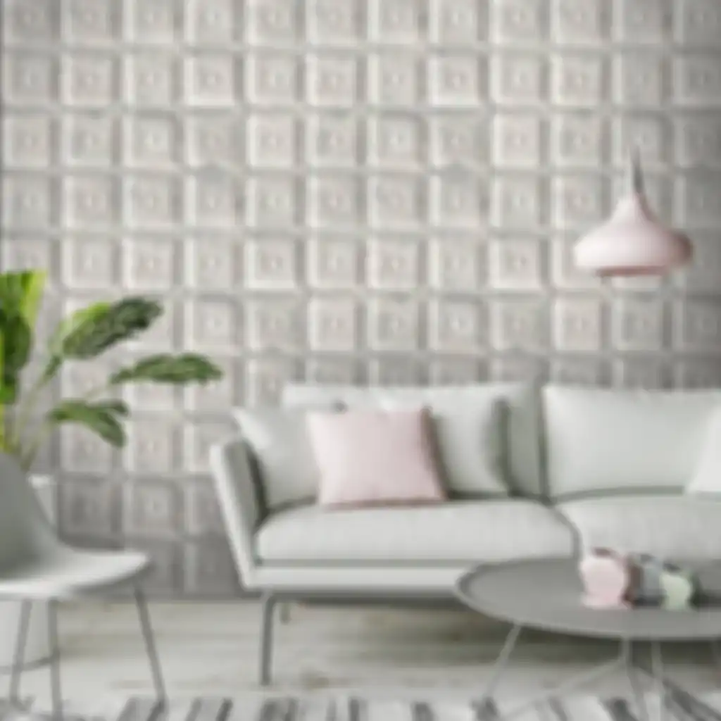 Wallcover dengan motif mirip susunan bata.