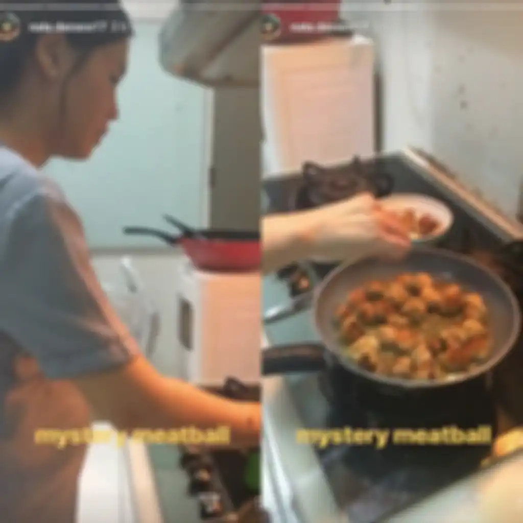 Gaya Vero saat memasak di dapur