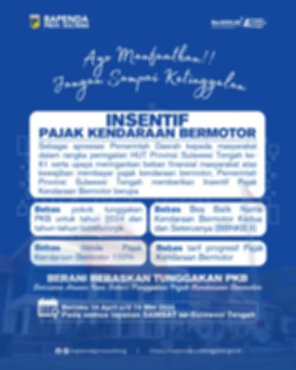 Program pemutihan pajak kendaraan 2025 di Sulawesi Tengah.