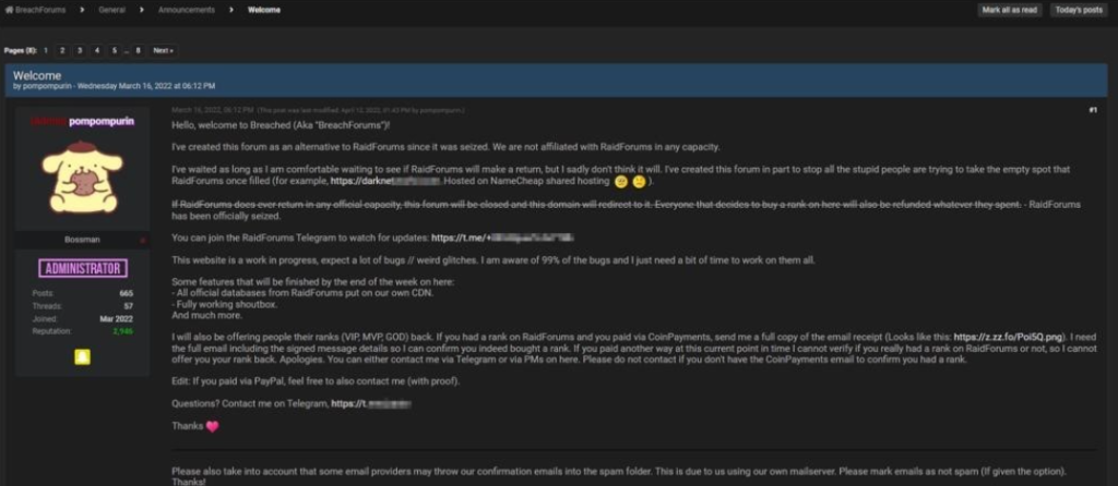 Forum deep web breached
