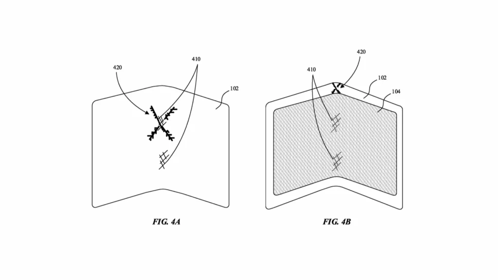Dokumen paten dengan nomor US-20230011092-A1 menunjukan teknologi layar lipat Apple anti-retak