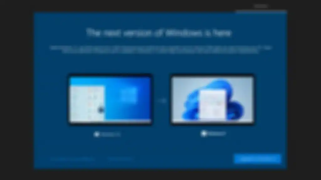 Tampilan OOBE yang mendesak pengguna untuk update ke Windows 11