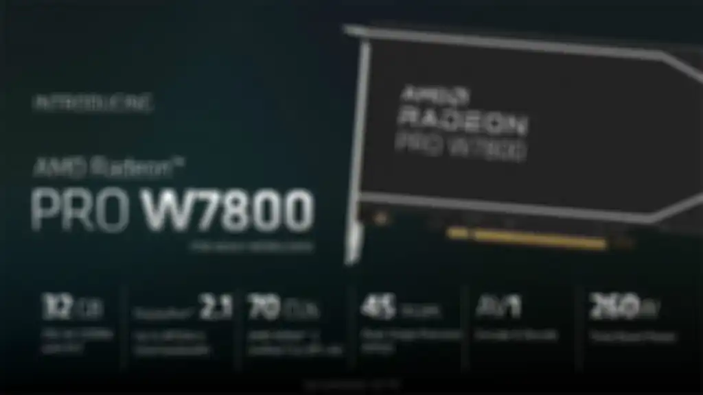Spesifikasi kunci GPU AMD Radeon Pro W7800.