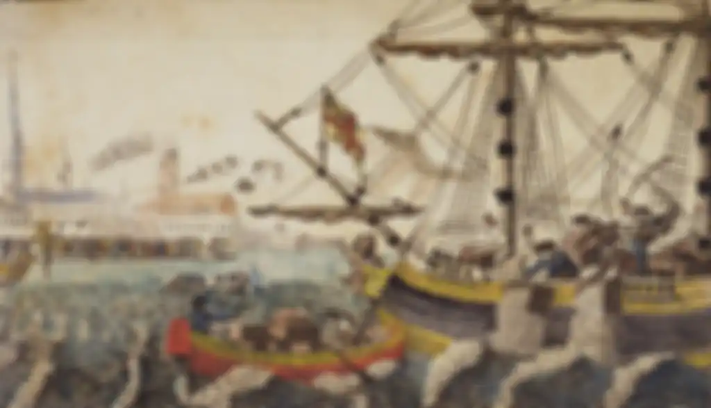 Boston Tea Party. Protes yang dipicu oleh pemungutan pajak tinggi oleh Kerajaan Inggris di negara koloni termasuk Amerika.