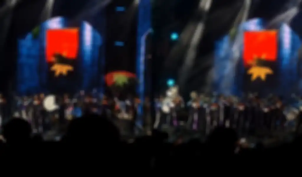 Penampilan marching band di pembukaan konser Pesta Rakyat 30 Tahun Dewa 19, Bandung (5/3/23)