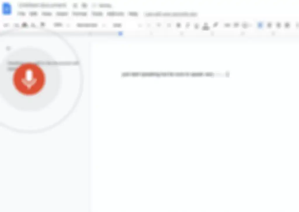 Tanda Google Docs sedang melakukan transkrip