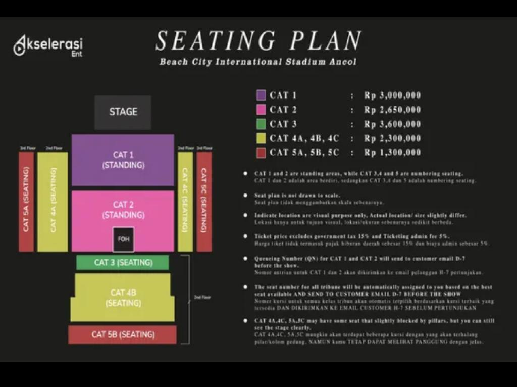Seating Plan konser Arctic Monkeys di Jakarta