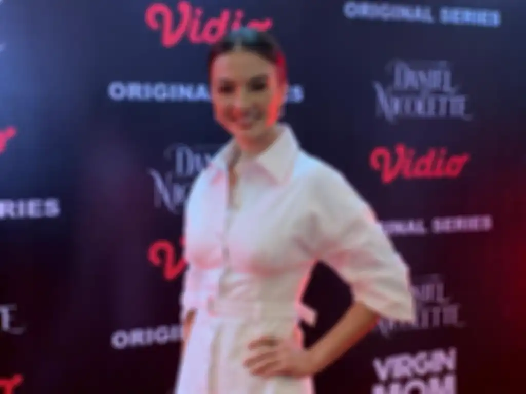 Raline Shah dalam acara Press Conference Vidio Original Series Dating Queen di The Sultan Hotel & Residence, Jakarta, pada Rabu (11/5/2022).