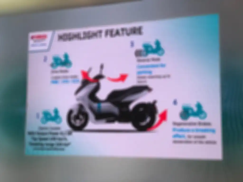 Dengan Mode ECO, motor listrik Yamaha E01 bisa tembus jarak 104 Km asal dalam kecepatan konstan 60 Km/jam.