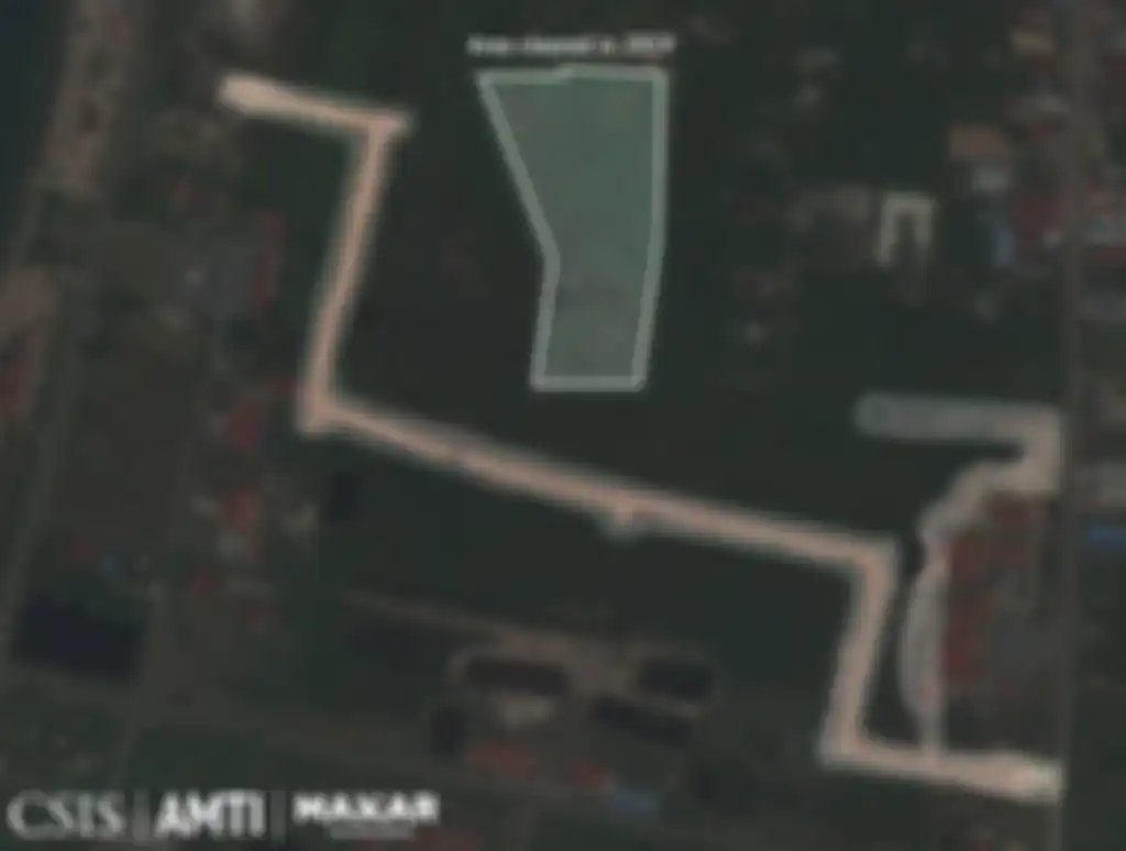 Citra satelit menunjukkan pangkalan militer China baru yang dibangun di atas pangkalan militer Kamboja, Foto diambil Agustus-September 2021