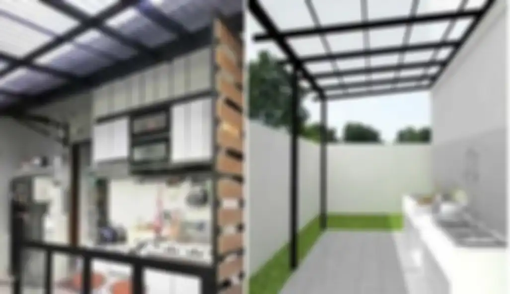 Desain kanopi dapur terbuka cocok menjaga mood Ibu-ibu memasak di rumah minimalis. Lihat yuk 7 foto hasilnya yang dipuji-puji. 