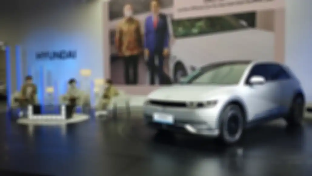 Hyundai Ioniq 5 meluncur di Indonesia pada ajang IIMS 2022, Kamis (31/3).