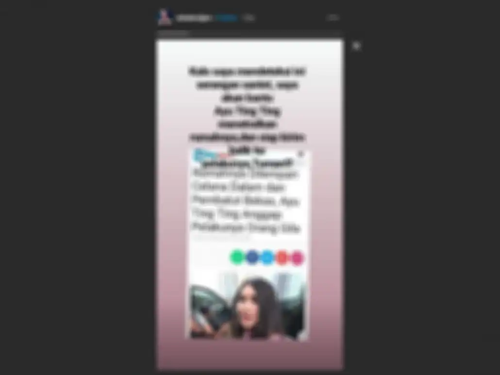 Unggahan instastory Mbah Mijan tentang Ayu Ting Ting