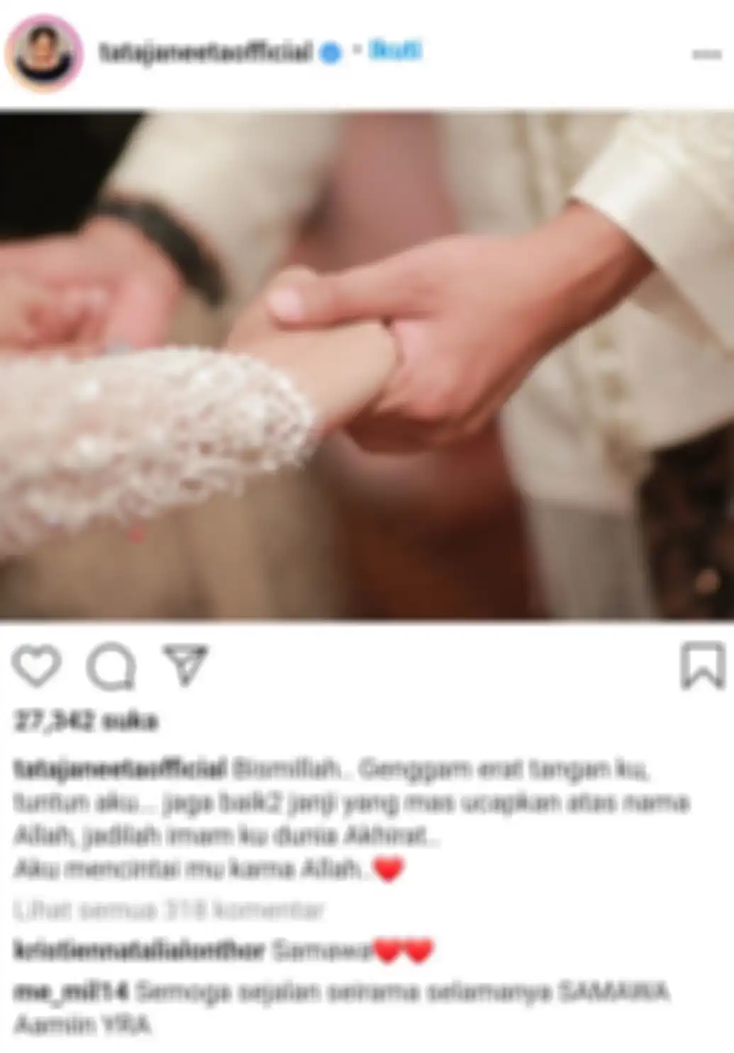 Sempat bungkam, Tata Janeeta akhirnya mulai terbuka soal pernikahannya yang beberapa lalu.
