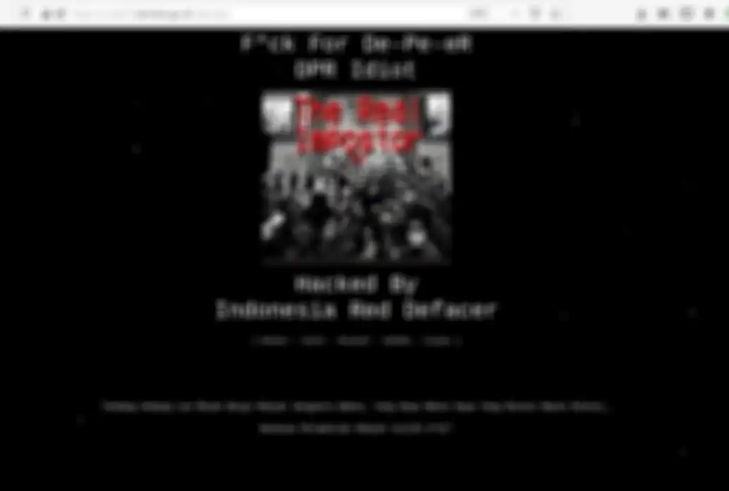 Tampilan situs Kemenkes yang sempat diretas hacker
