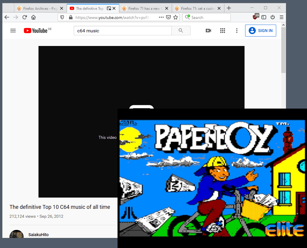 Fitur Picture-in-Picture di Firefox 71.