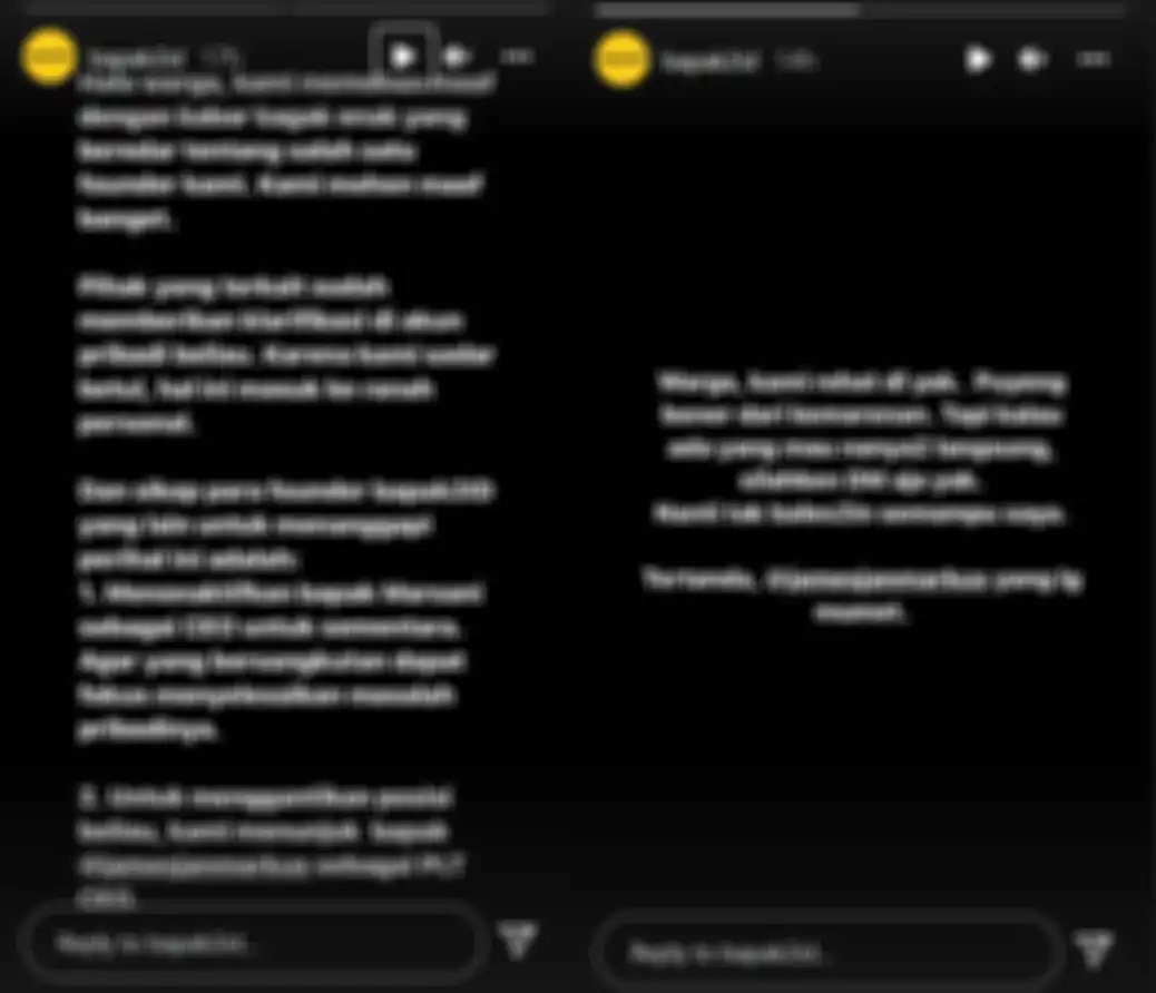 Konfirmasi dari akun @bapak2id terkait sosok Marsani yang diduga adalah Steno Ricardo, mantan suami Mawar AFI