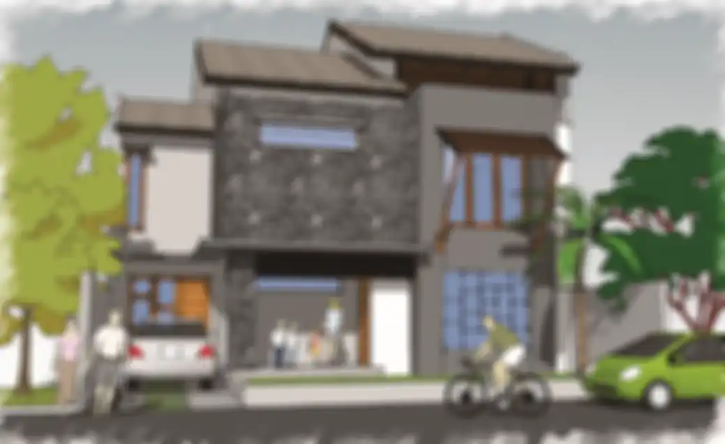 Ilustrasi rumah tingkat. 