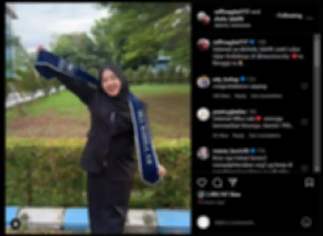 Unggahan Raffi Ahmad yang memperlihatkan Mbak Lala lulus kuliah