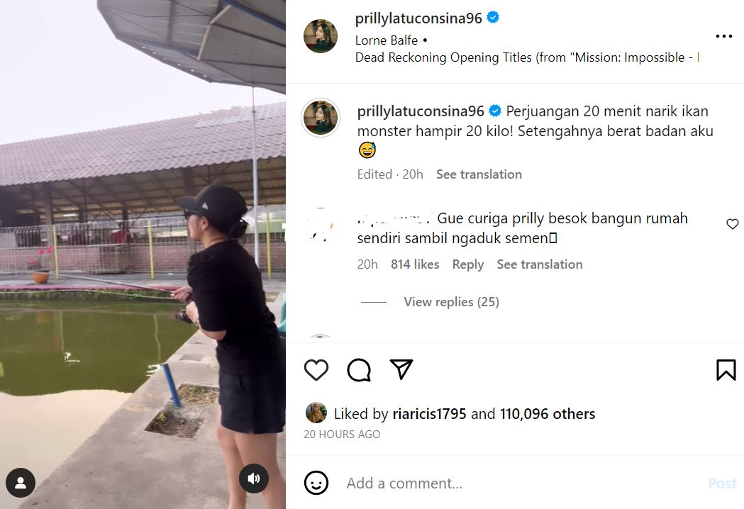 Prilly Latuconsina memancing