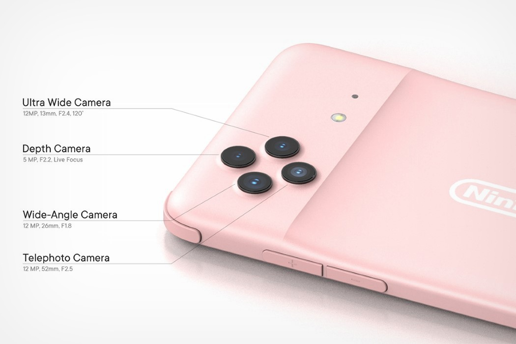 4 lensa kamera yang ada di konsep desain smartphone Nintendo