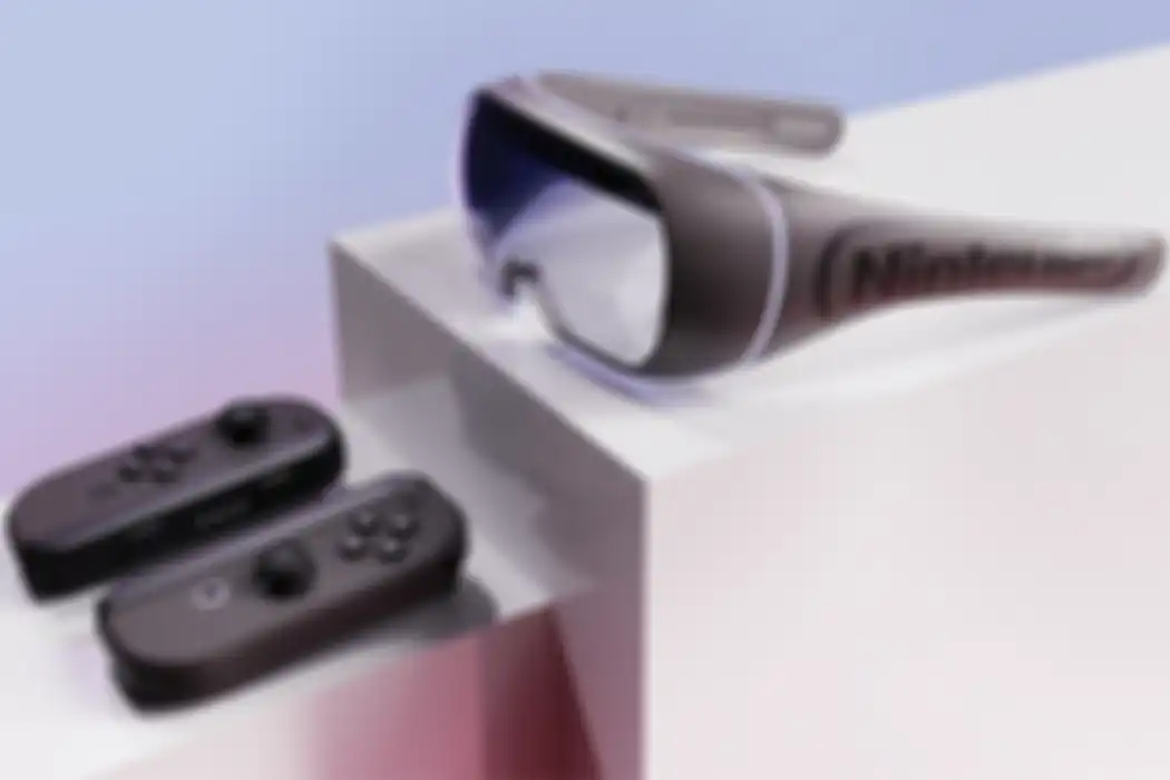 Konsol game headset AR Nintendo dengan kontroler yang mirip kepunyaan Nintendo Switch