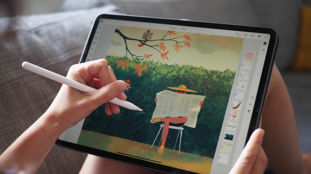 Ilustrasi karya yang dibuat menggunakan Adobe Fresco  