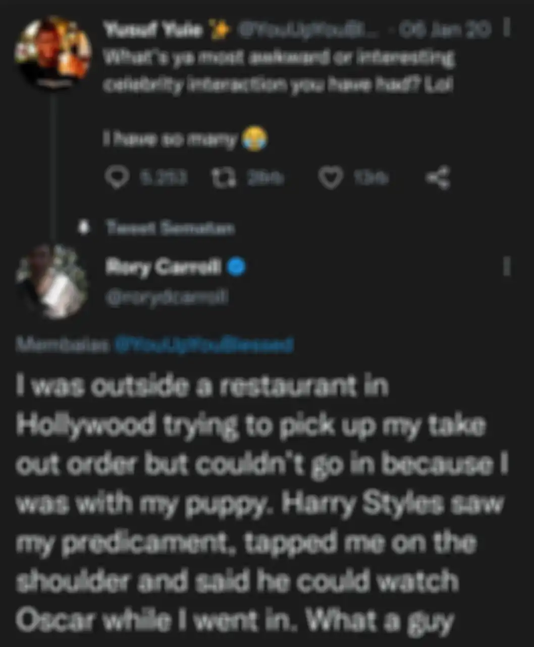 unggahan twitter Rory Caroll