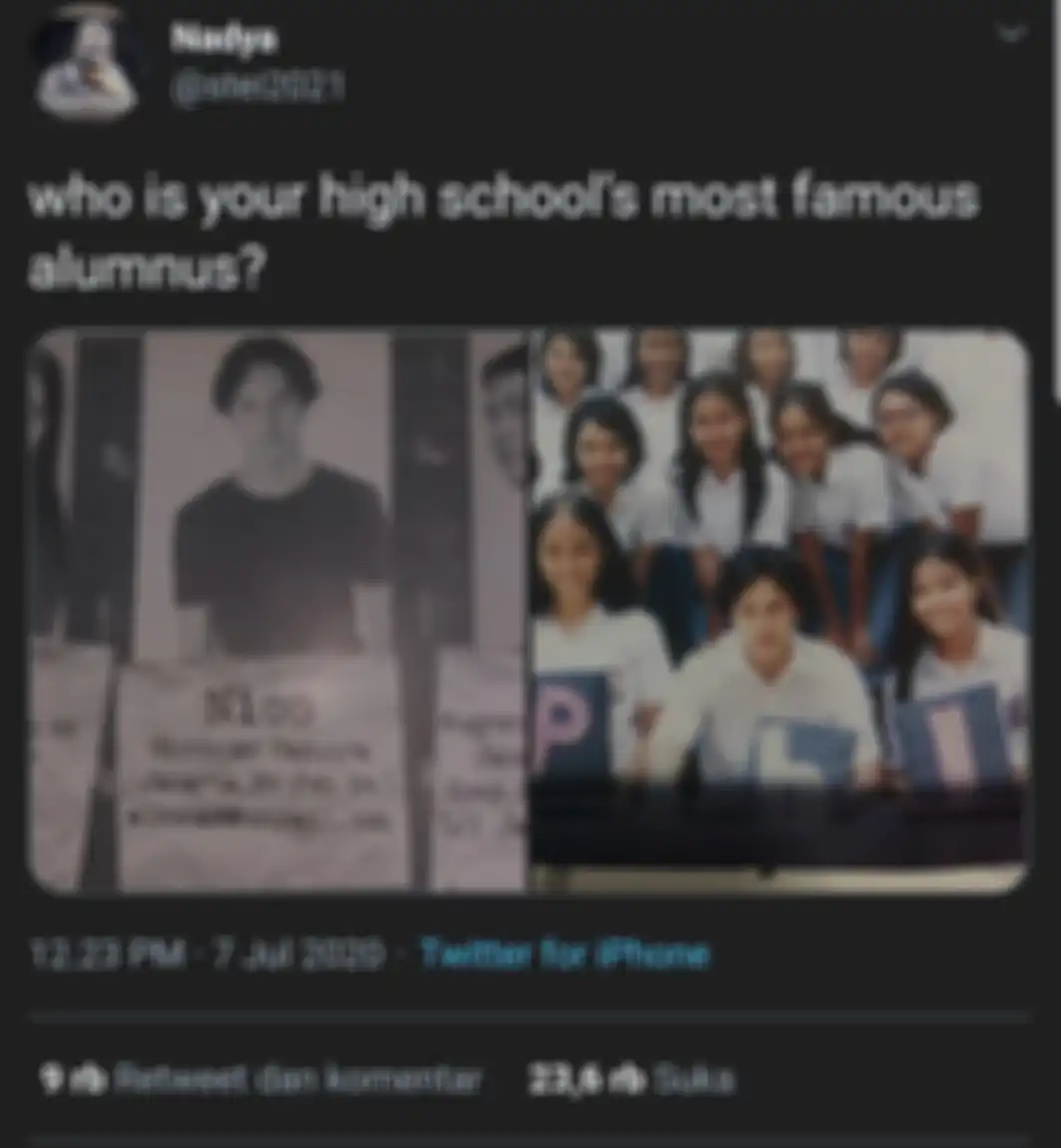 Netizen tersebut mengunggah dua foto SMA Nicholas Saputra.