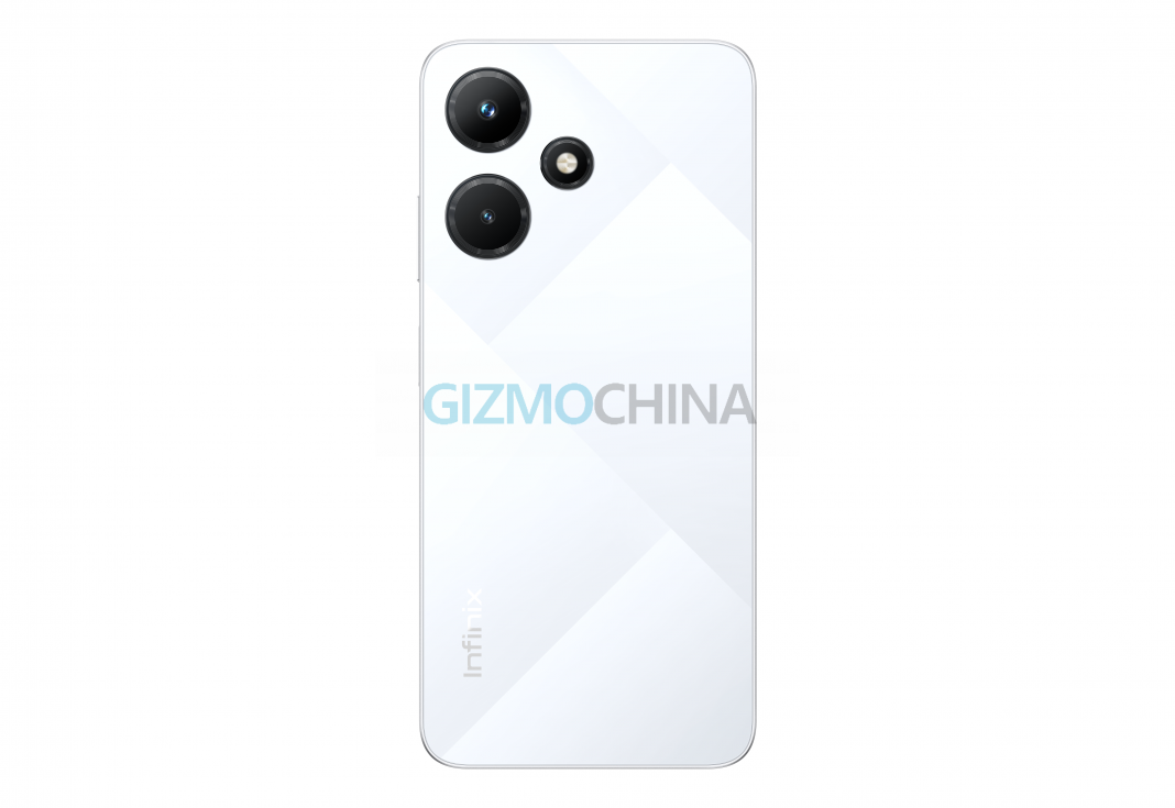 Tampilan Infinix Hot 30i varian Diamond White (putih).