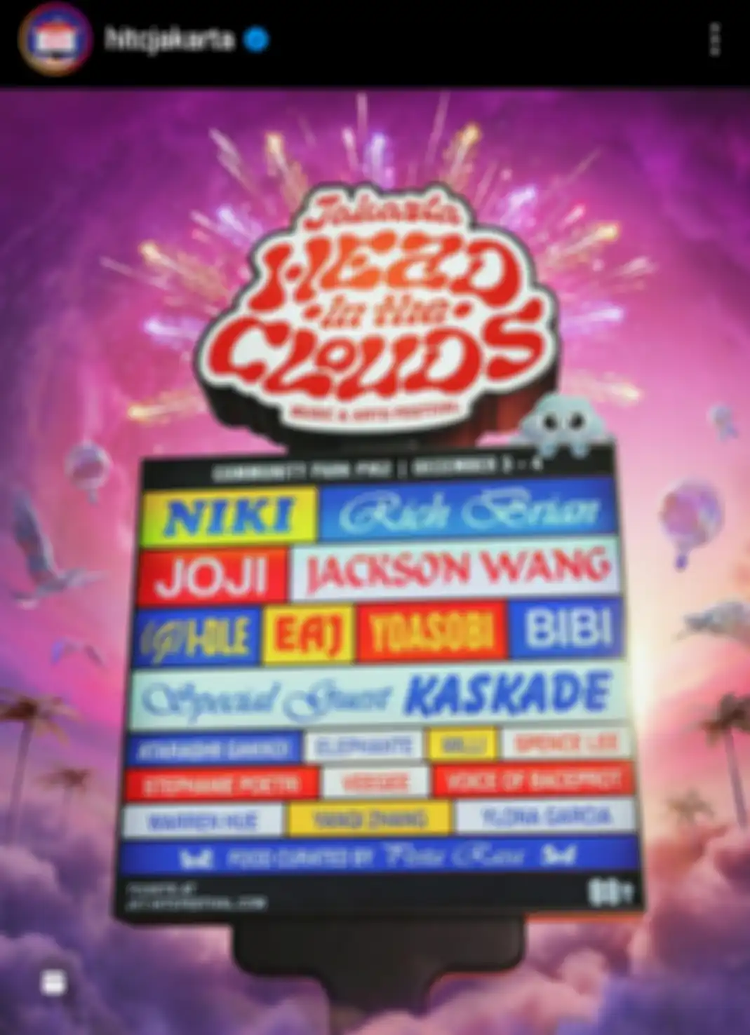 Lineup Head in The Clouds Jakarta