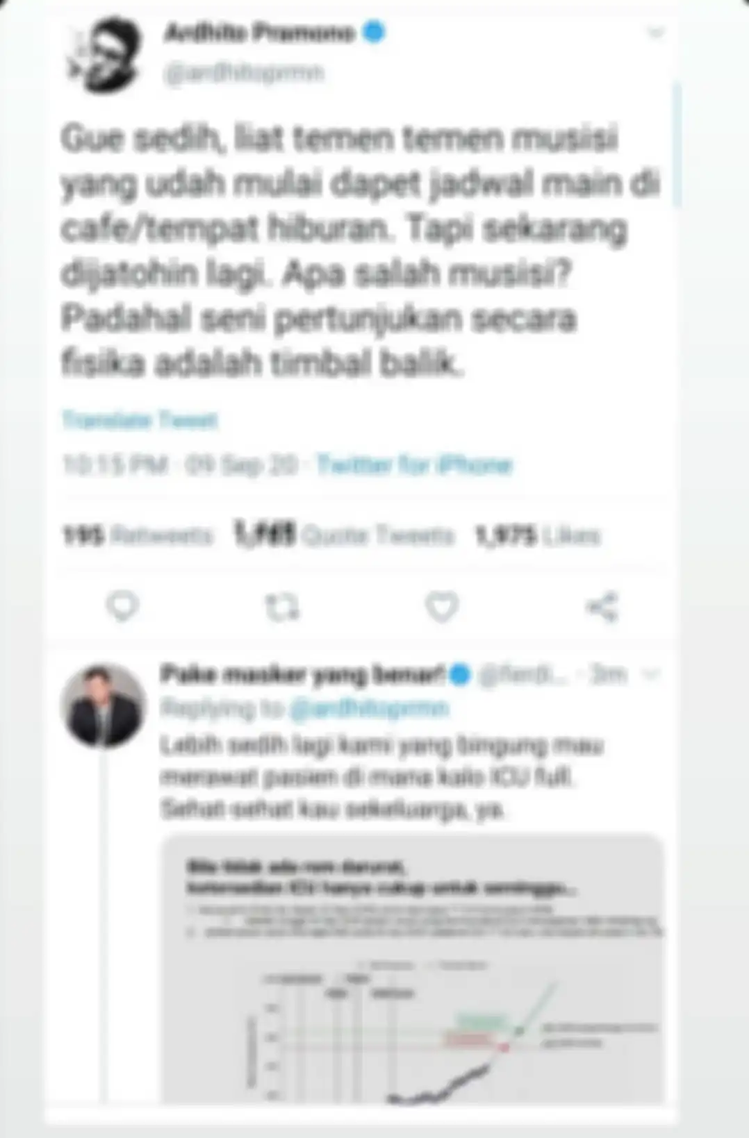 Tweet Ardhito yang kini tiba-tiba hilang, namun berhasil di tangkap layar oleh para netizen