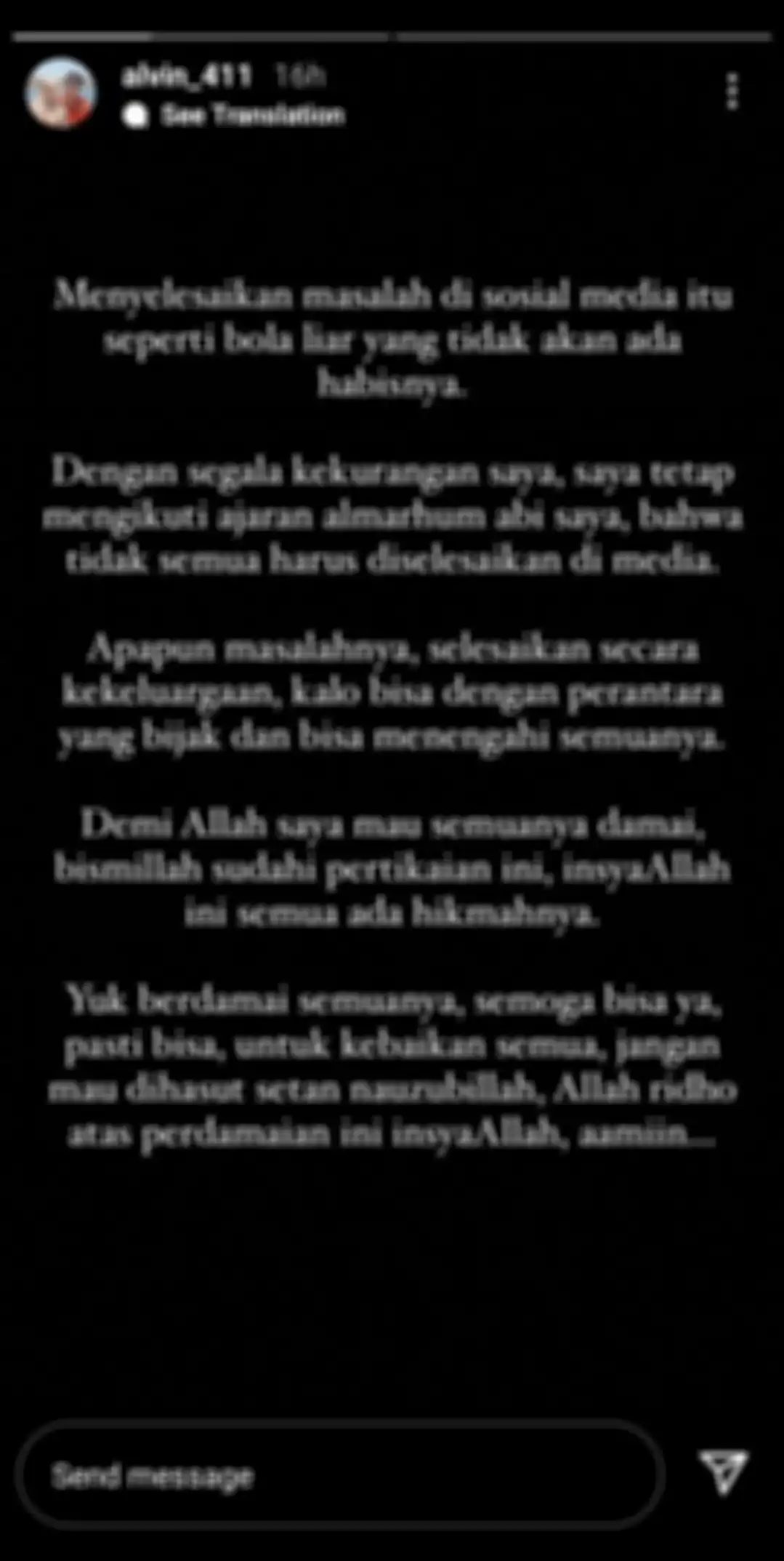 Unggahan Alvin Faiz.