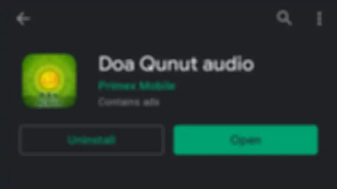 Aplikasi Doa Qunut Audio yang bisa dijadikan panduan doa qunut subuh di HP Android.