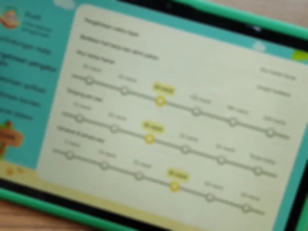 Menu pengatur waktu untuk anak bermain dengan Huawei MatePad SE Kids Edition.