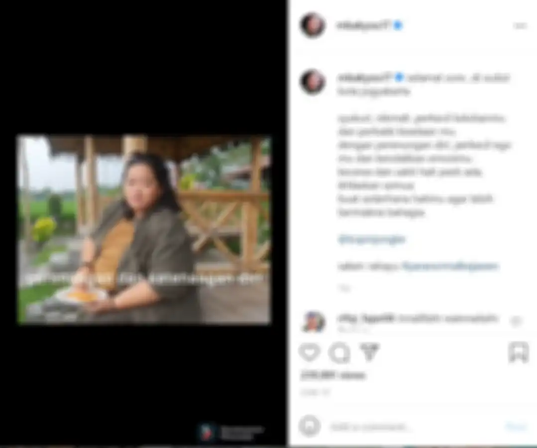 Postingan terakhir Mbak You sebelum tutup usia.