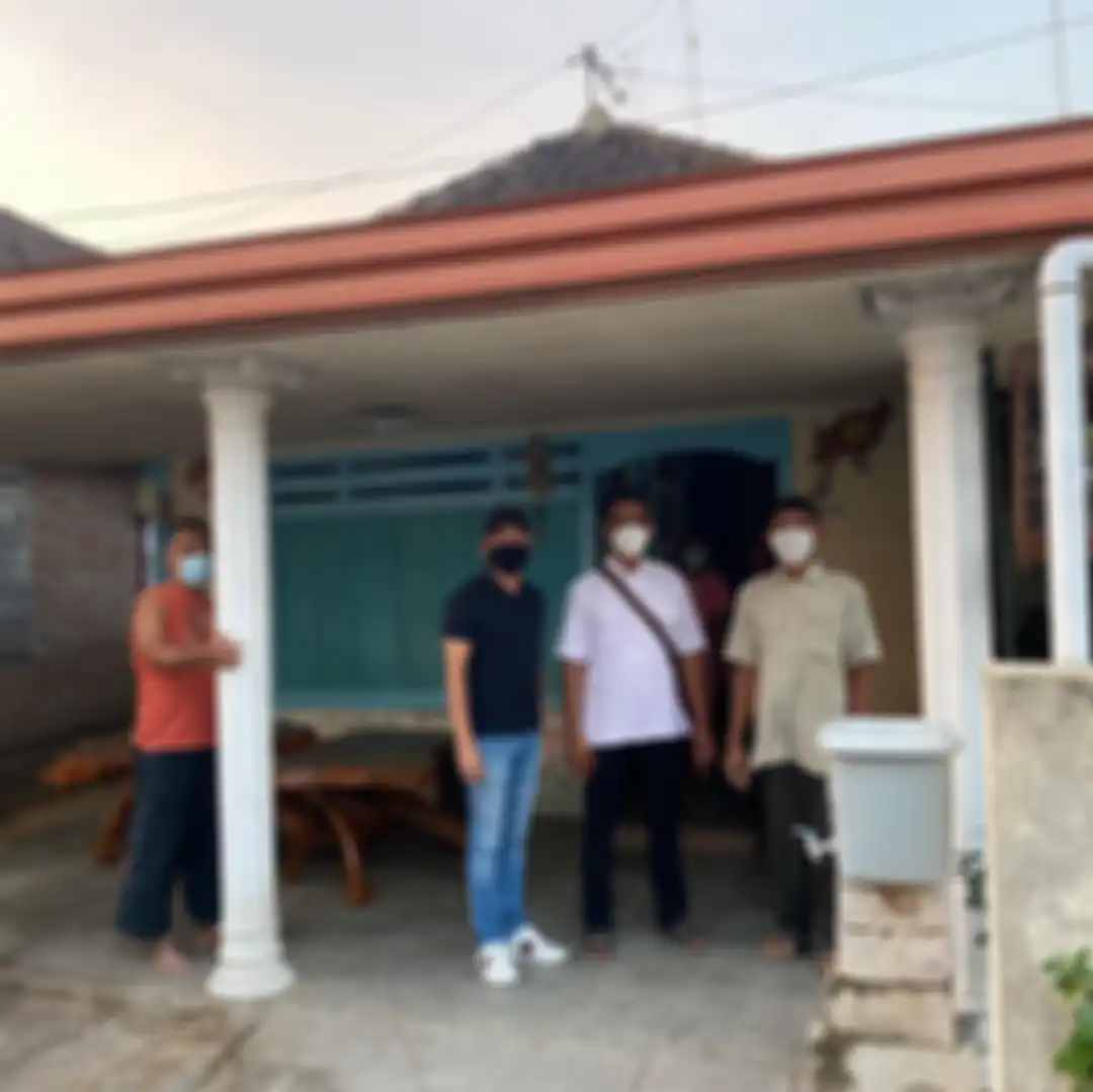 Rumah pelaku di kawasan Podomulo, Bojonegoro, Jawa Timur.