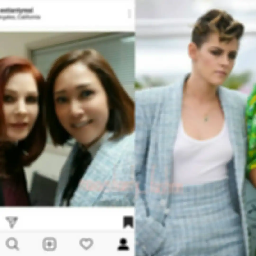 Maia Estianty terlihat memakai kolekesi Chanel -  Tweed Blue and White Jacket