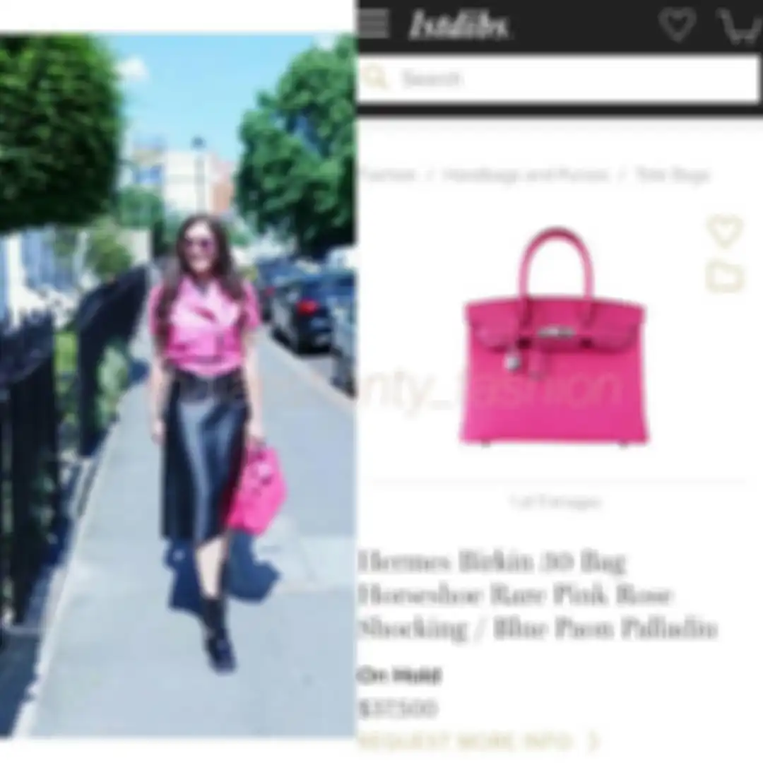 Maia Estianty juga tampil stylish dengan atasan berwarna fuschia dan tas mewah Hermes