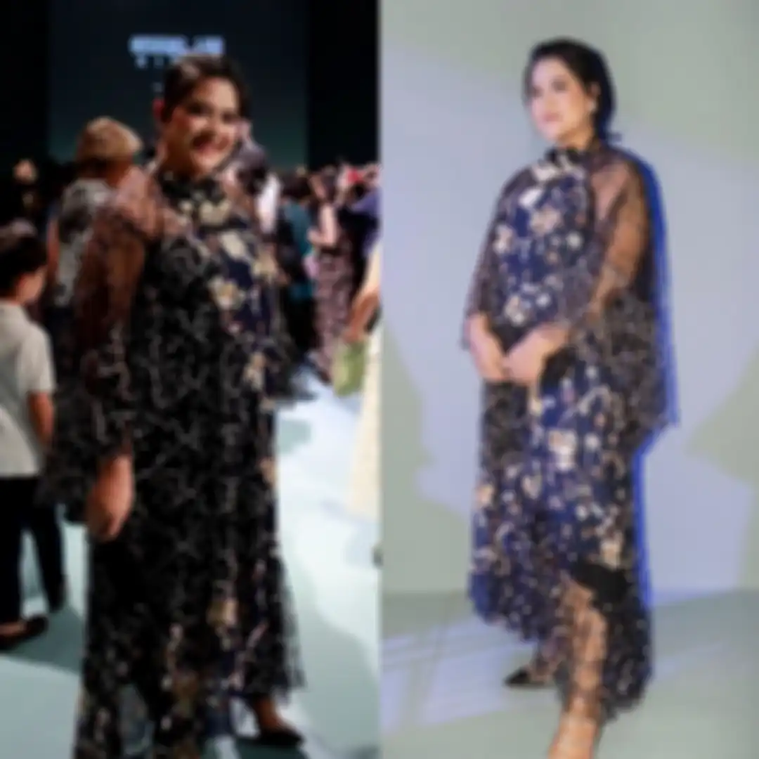 Penampilan glamor Kahiyang Ayu utri Presiden Jokowi bak Fashionista saat  menghadiri acara fashion show desainer Biyan