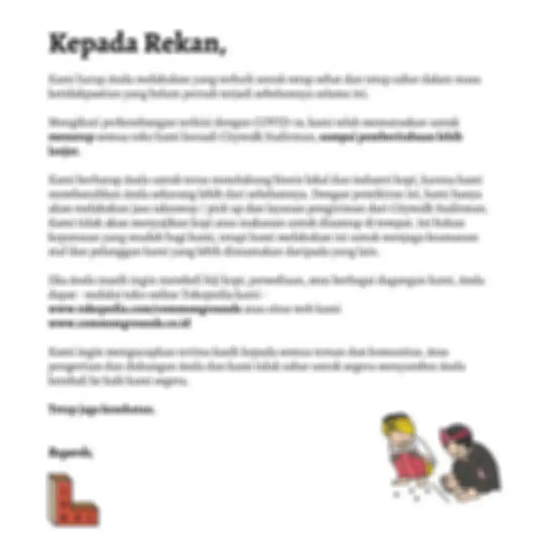 Pengumuman mengenai penutupan sementara outlet Kopi Lokal.