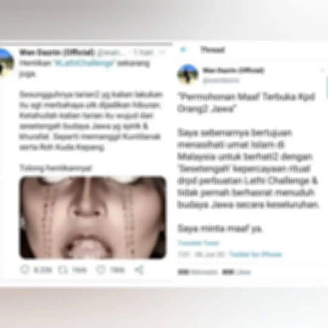 unggahan Wan Dazrin saat meminta maaf