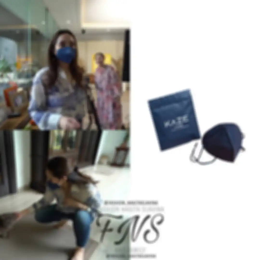 Nagita Slavina terlihat memakai masker mewah dari Kaze
